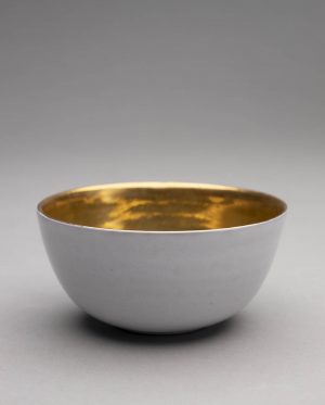 Landbeck Keramik Schale Weiß und Gold Lüster