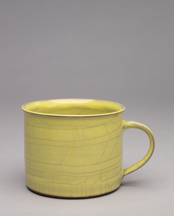Landbeck Keramik Tasse Gelb Krakelee