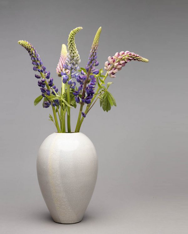 Landbeck Keramik Vase Beige mit Blumen