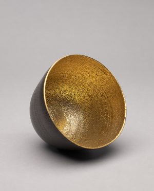 Landbeck Keramik kleine Schale Braun Gold